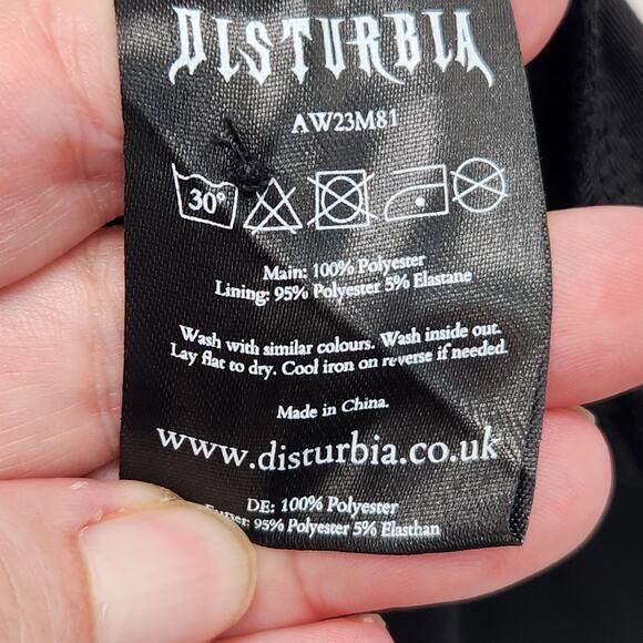 Disturbia Morality Black Spaghetti Strap Slip Mini Dress Women's 10 - Picture 3 of 7